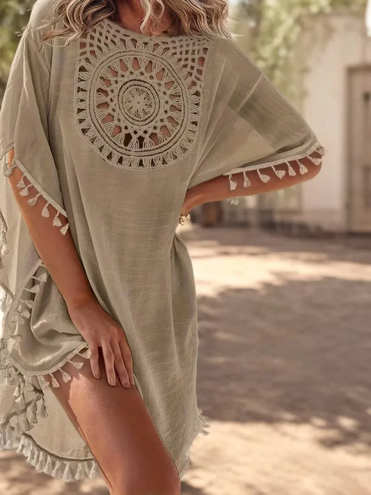 Bohemian cover-up met kant