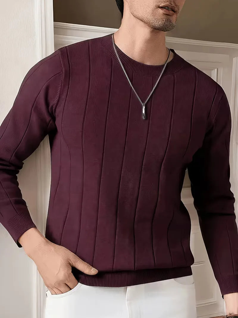 Ribbed sweater met ronde hals