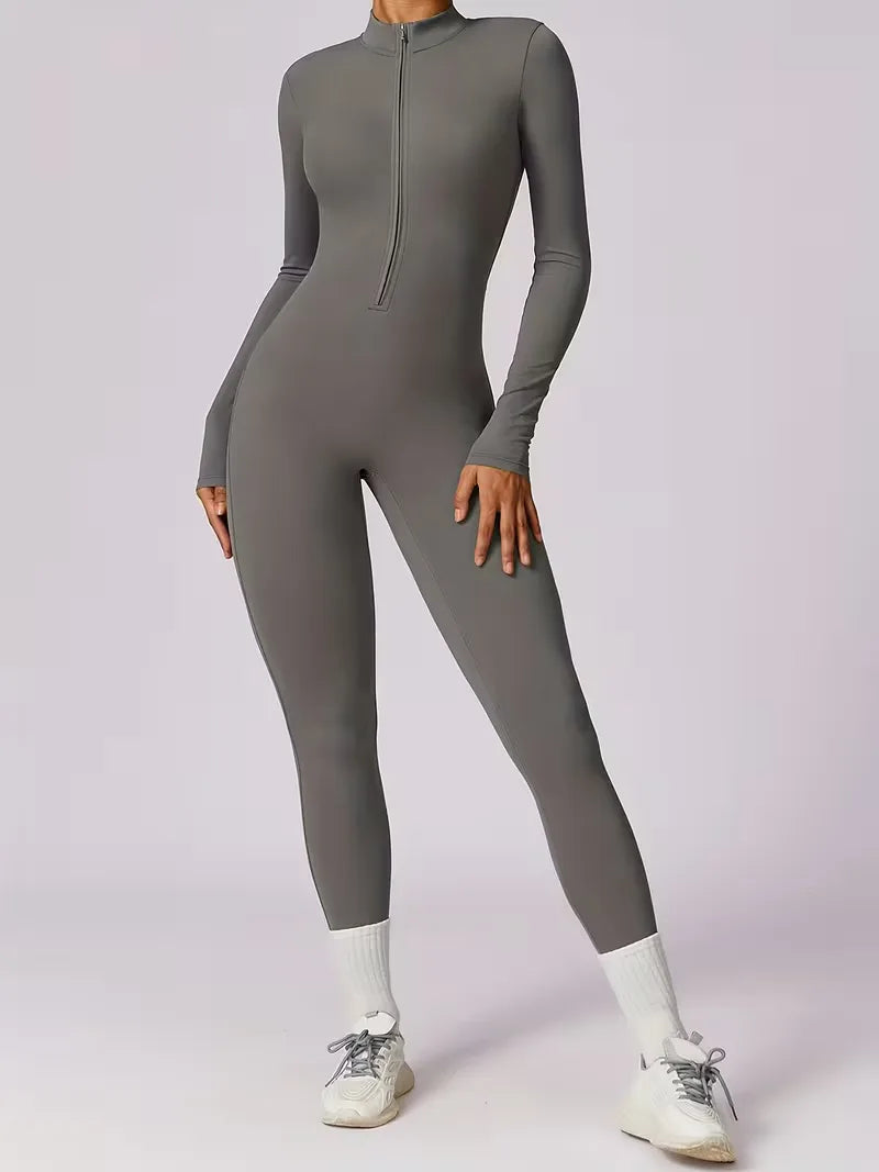 Jumpsuit met mock neckline