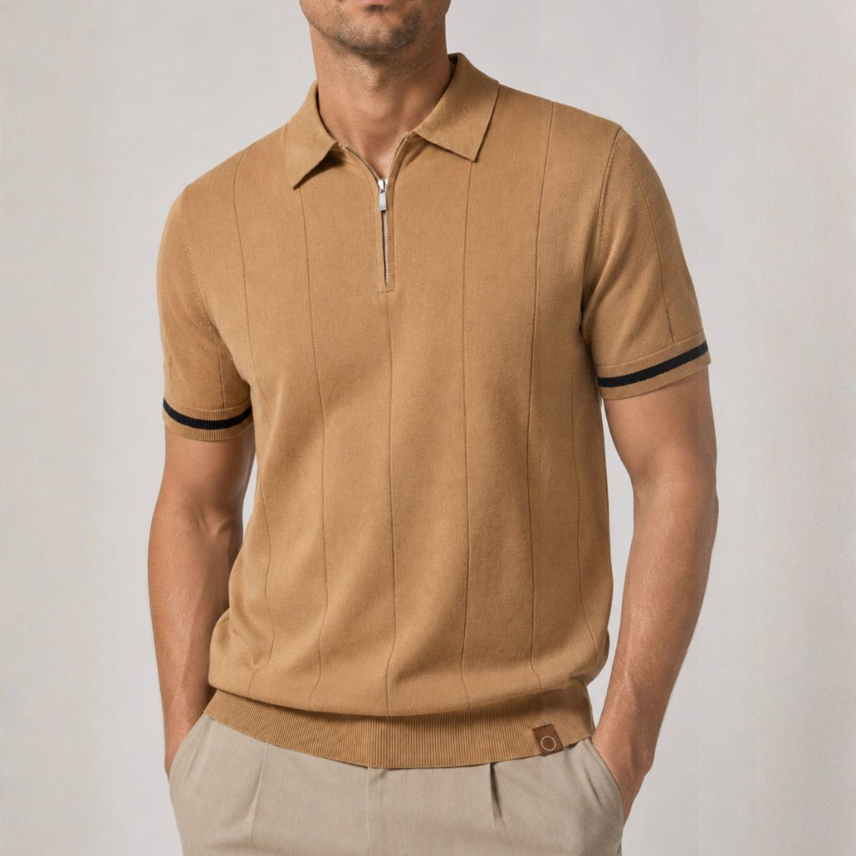 Hugo | Shirt with short zipper and classic collar