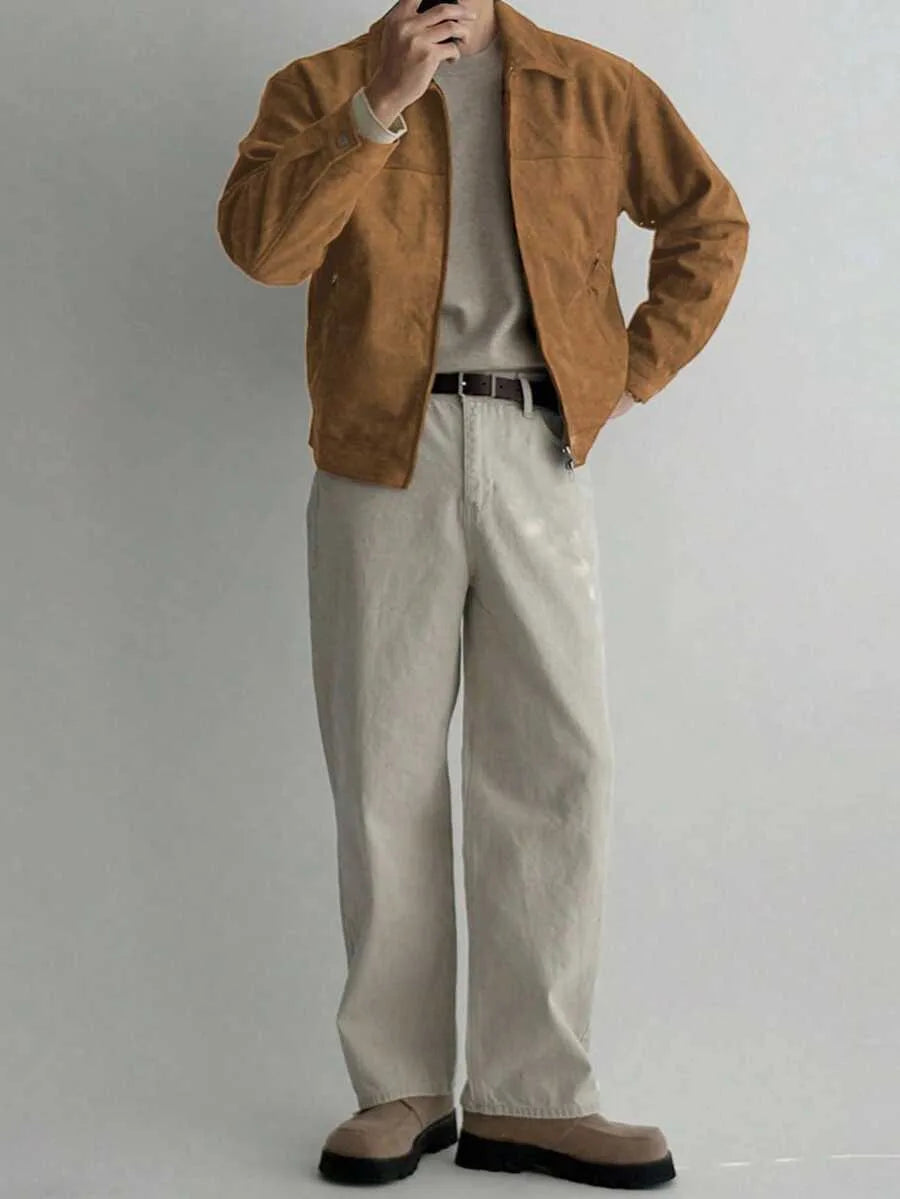 Bomberjack van bruin suede