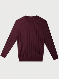 Ribbed sweater met ronde hals