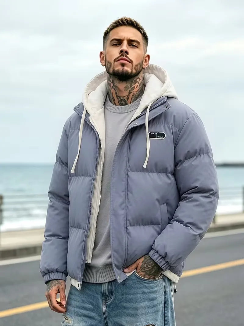 Oversized puffer jacket met capuchon