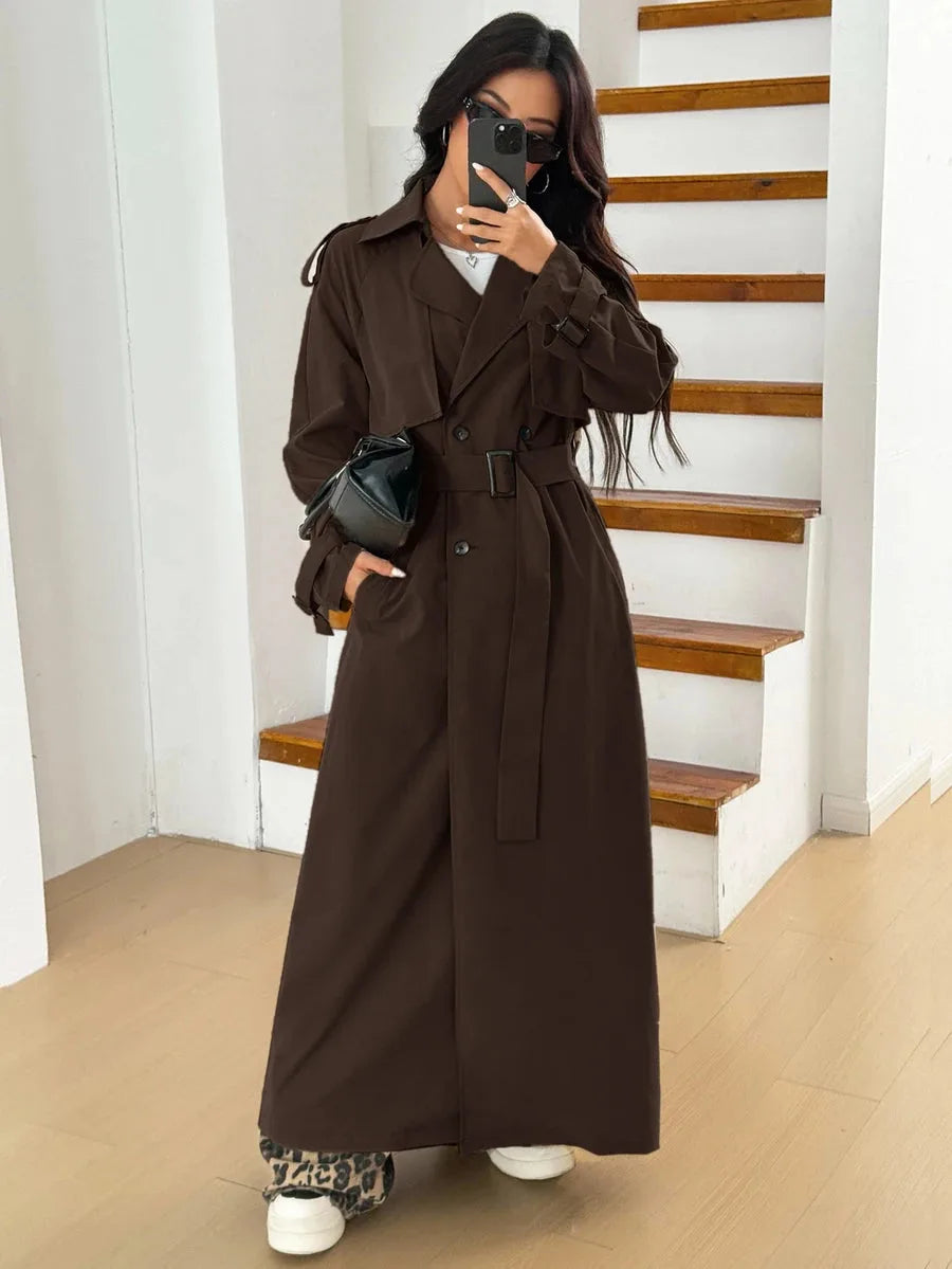 Oversized trench coat met ceintuur