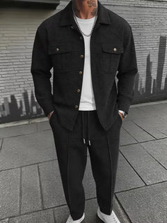 Lounge set met button-up cardigan