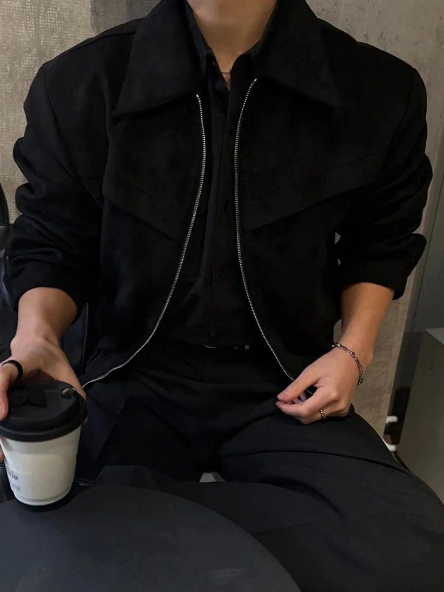 Bomberjack van bruin suede