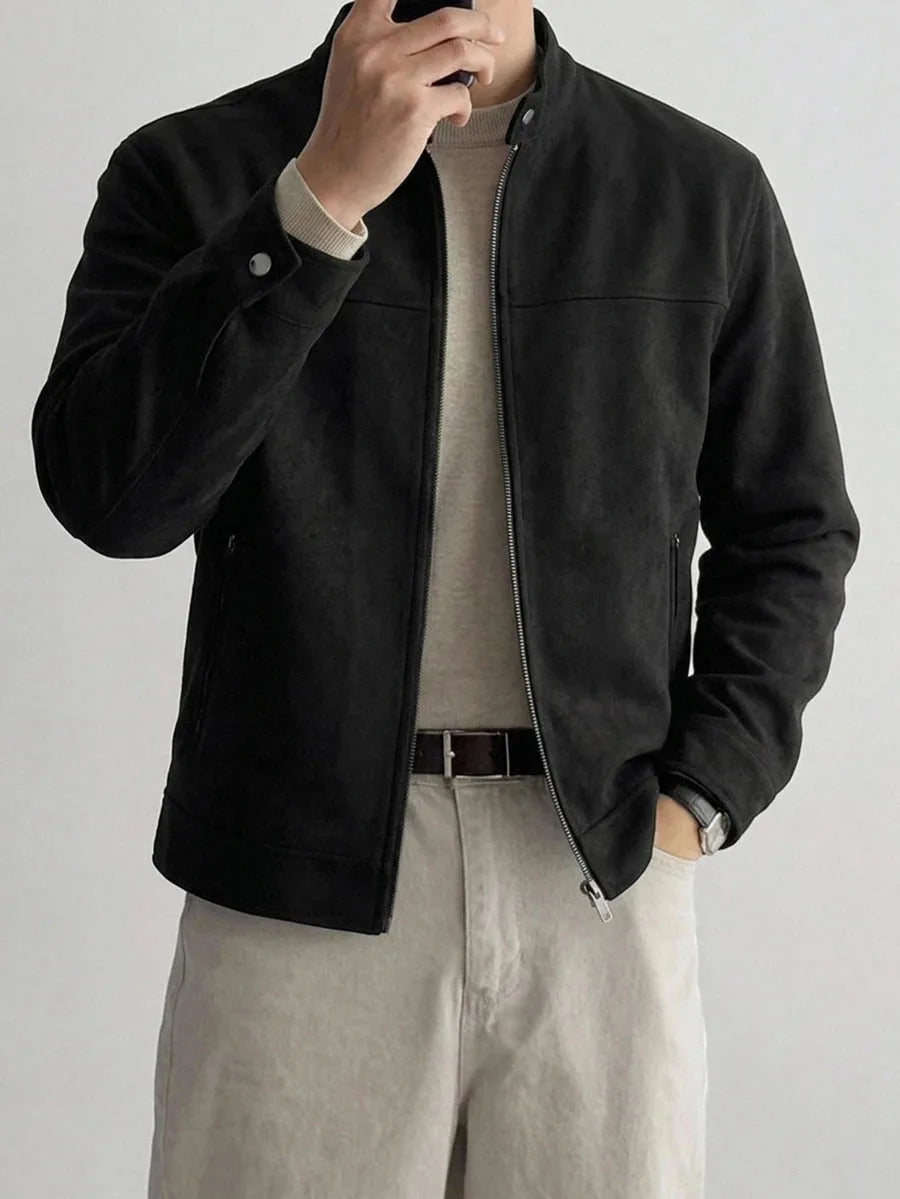 Bomberjack van bruin suede