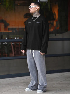 Oversized longsleeve met graphic slogan