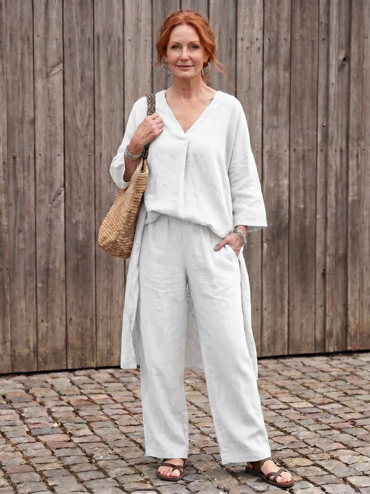Set met oversized top en wijde broek