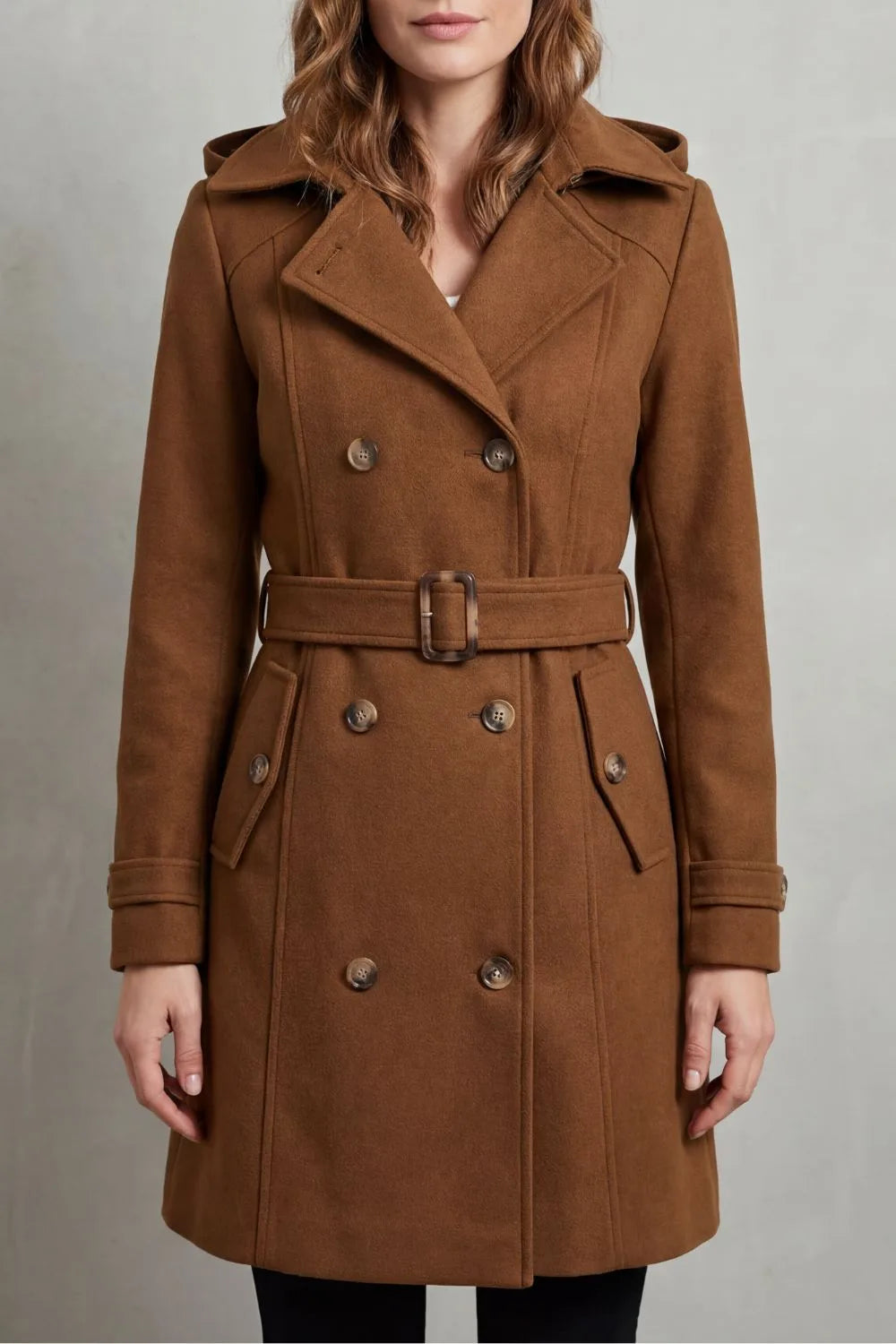 Hooded trenchcoat met ceintuur