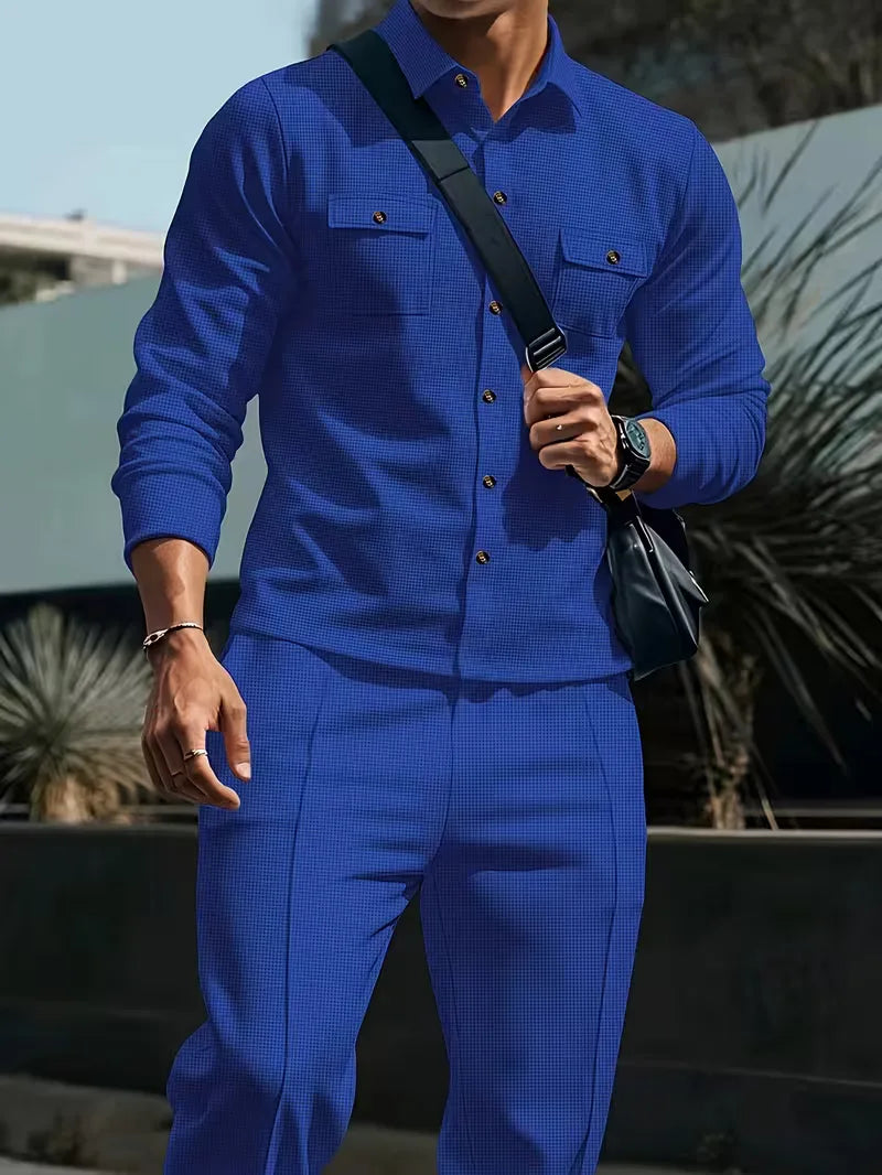 Lounge set met button-up cardigan