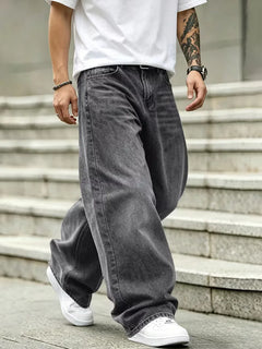 Loose fit jeans met meerdere zakken