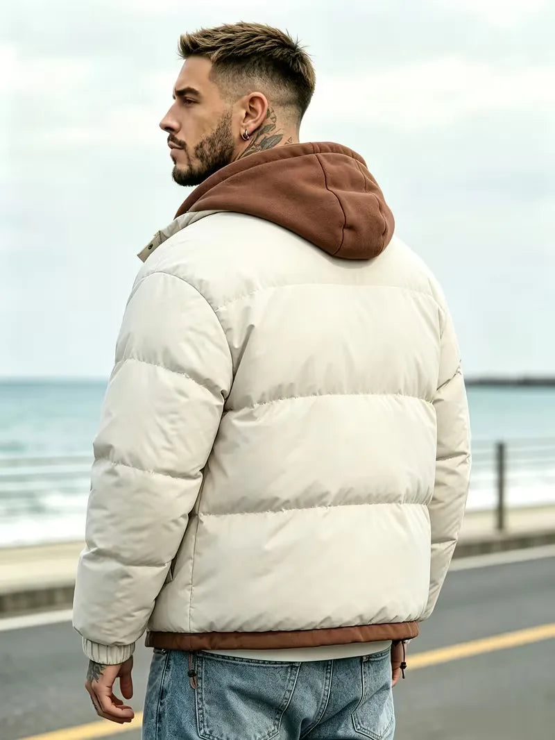 Oversized puffer jacket met capuchon