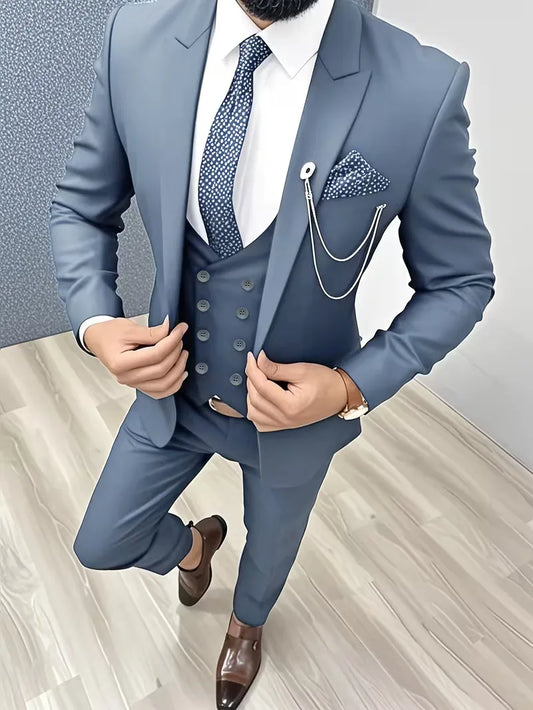Drie-delig slim fit pak