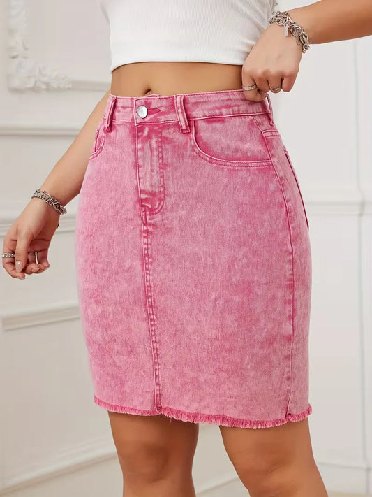 Denim rok met hoge taille