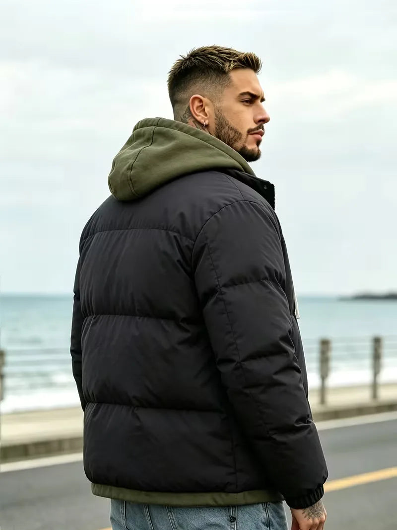Oversized puffer jacket met capuchon