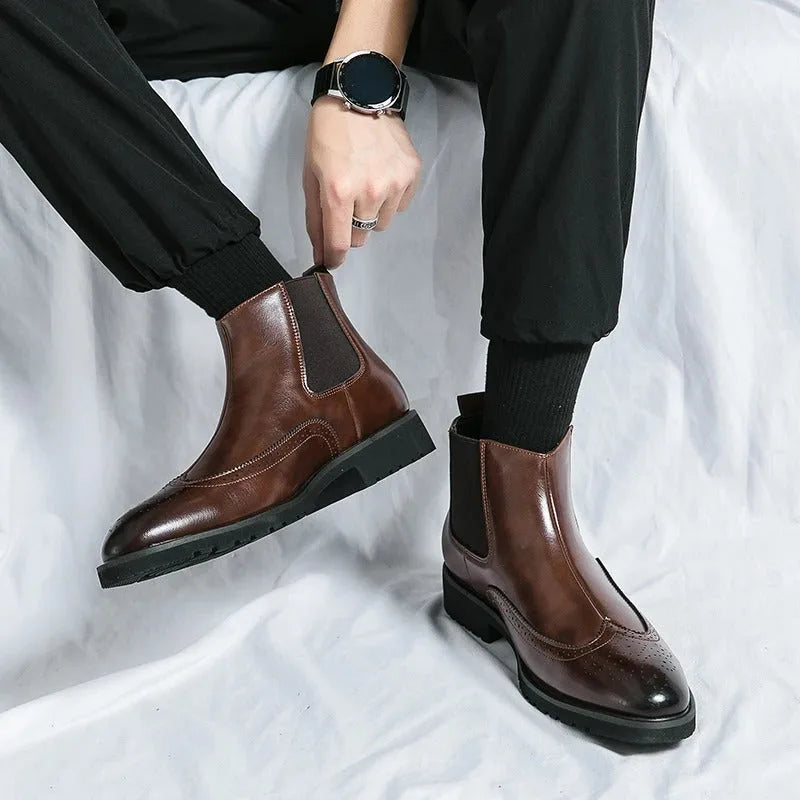 Chelsea boots met brogue detailing