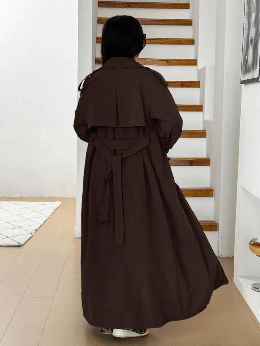 Oversized trench coat met ceintuur