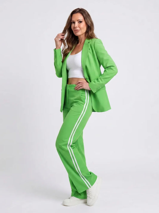 Tweedelig pak met blazer en brede broek