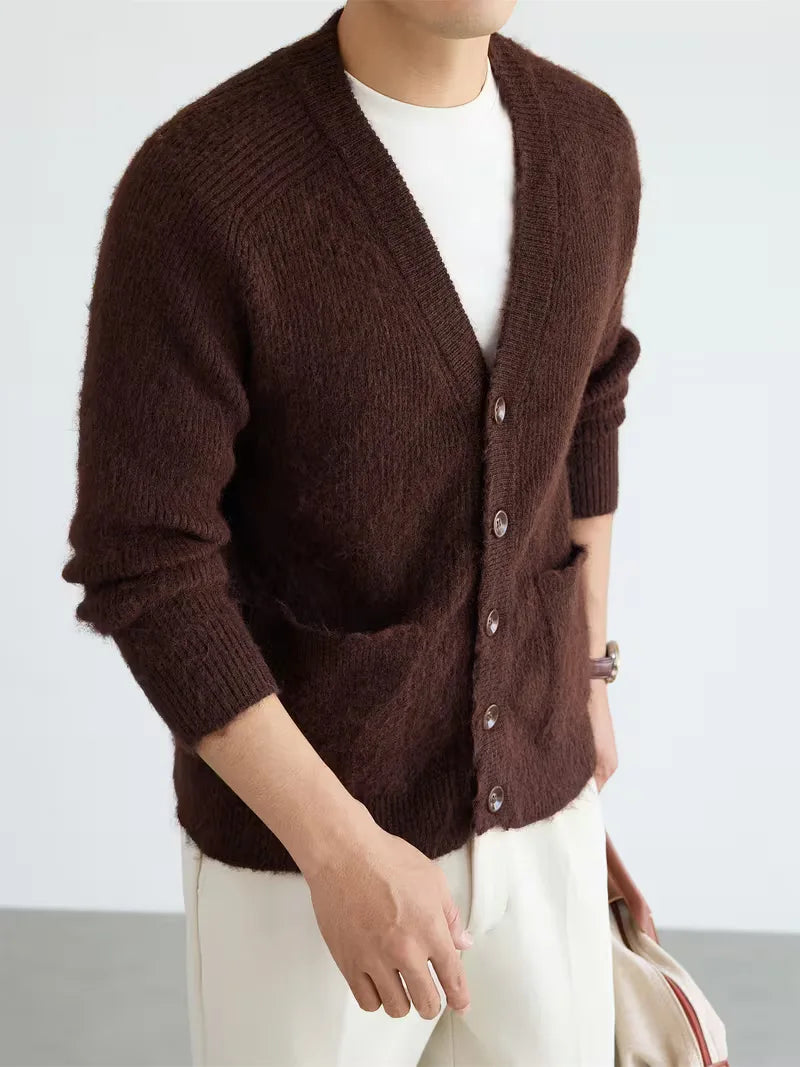 Cardigan met V-neck en voorzakken