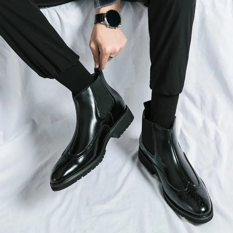Chelsea boots met brogue detailing