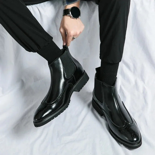 Chelsea boots met brogue detailing