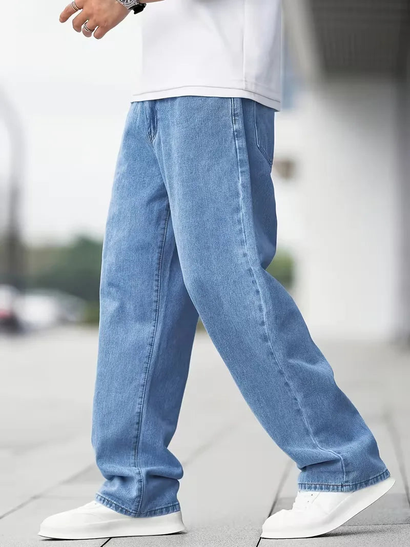 Straight jeans met mid-rise