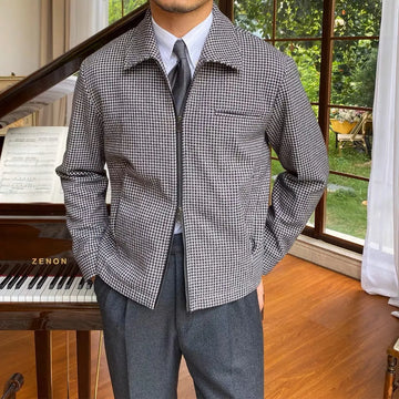 Bomberjack met houndstooth patroon