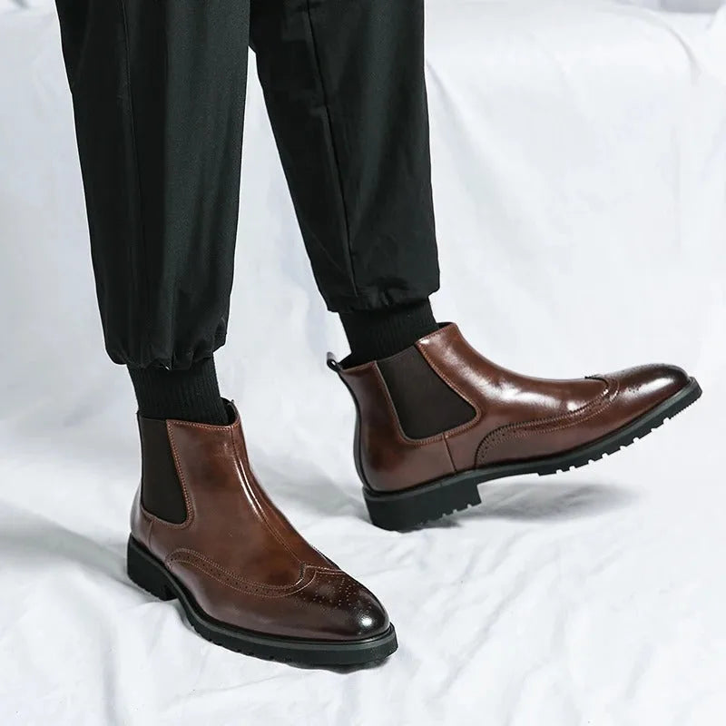 Chelsea boots met brogue detailing