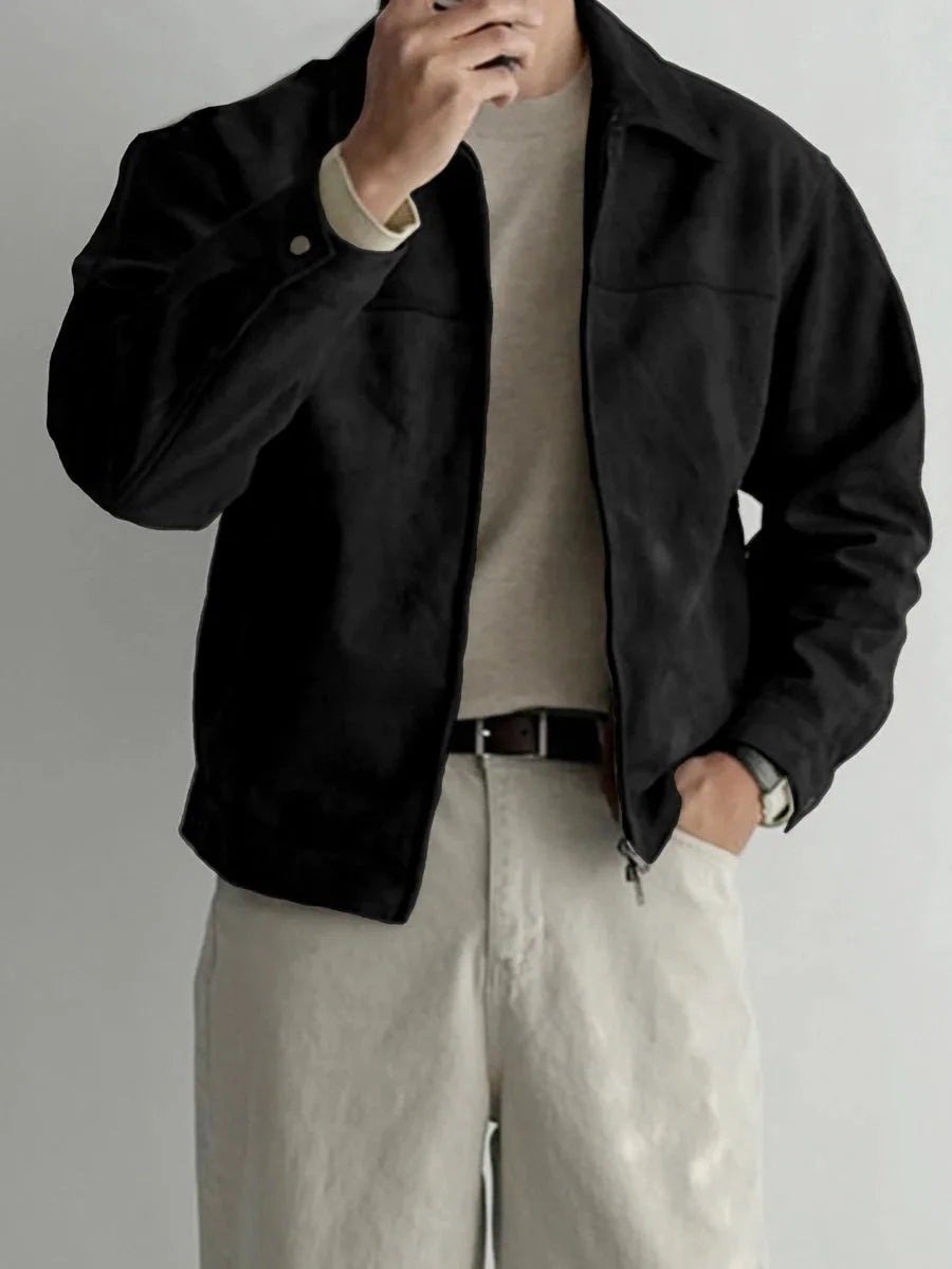 Bomberjack van bruin suede