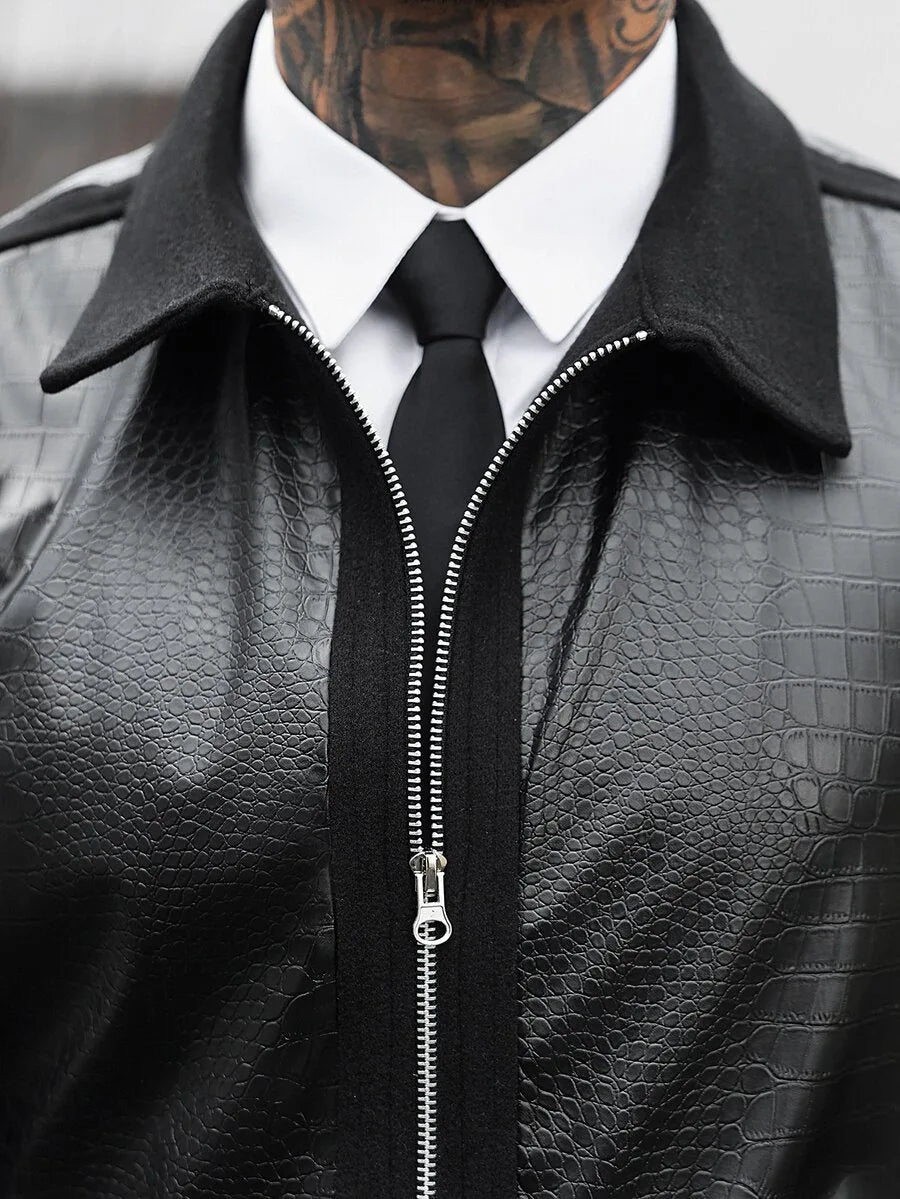 Bomberjack met collared neckline