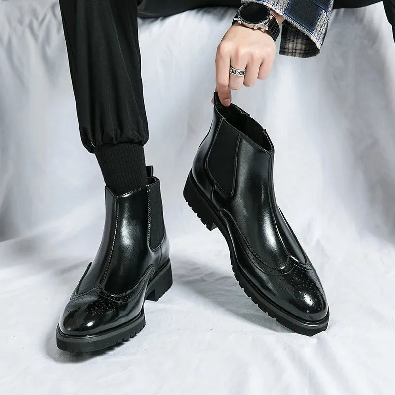 Chelsea boots met brogue detailing