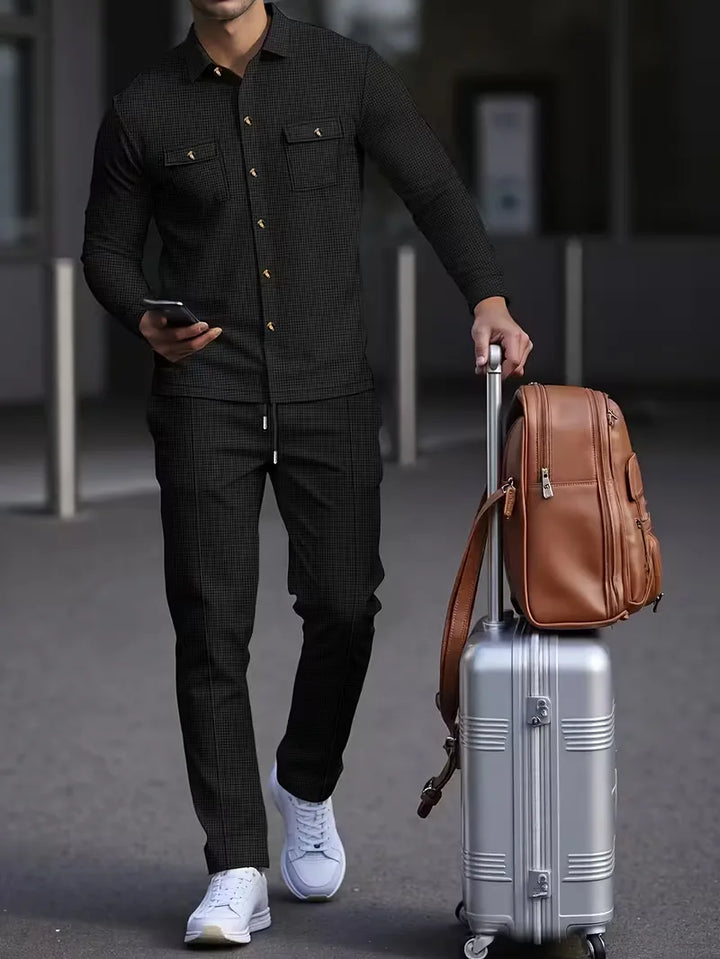Lounge set met button-up cardigan