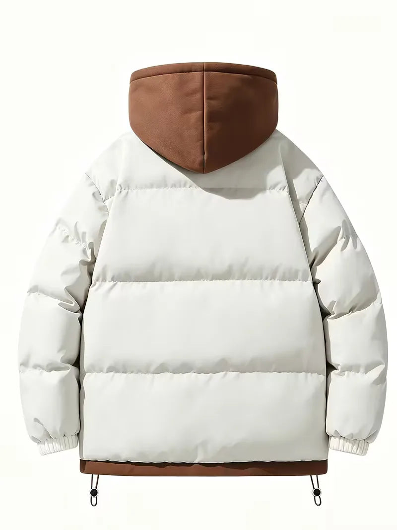 Oversized puffer jacket met capuchon