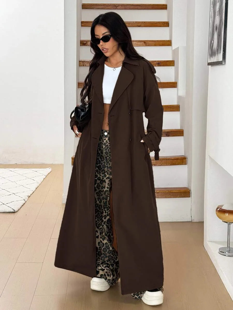 Oversized trench coat met ceintuur