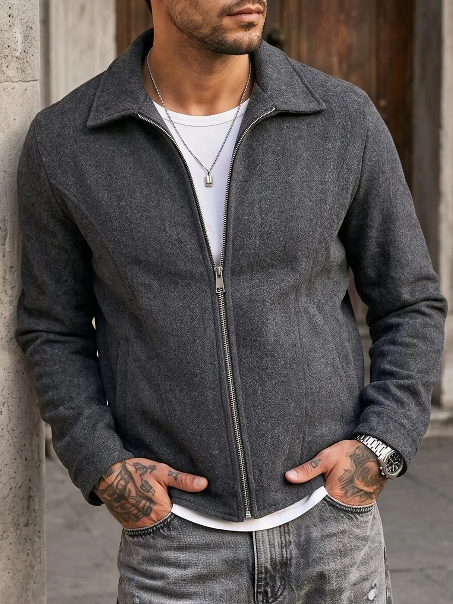 Bomberjack met collared neckline