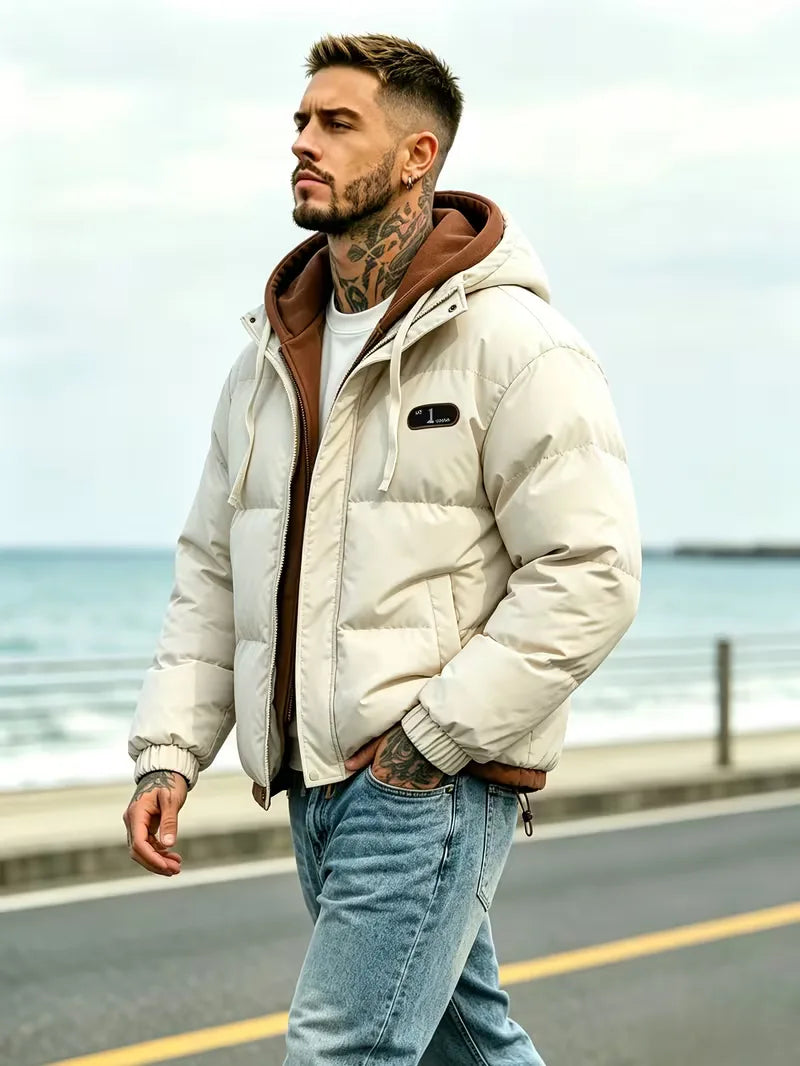 Oversized puffer jacket met capuchon