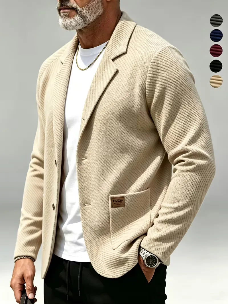 Blazer met gebreide structuur