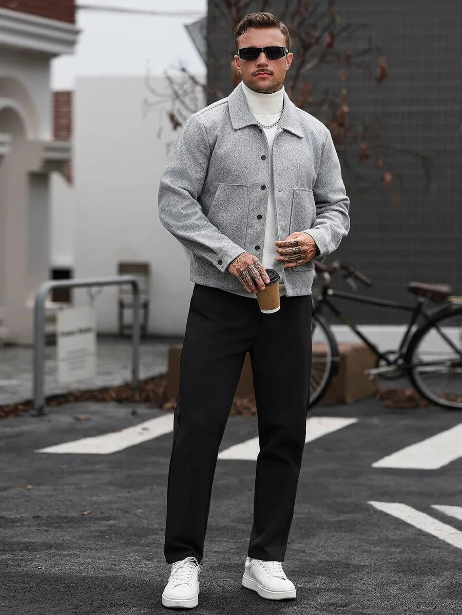 Bomberjack met collared neckline