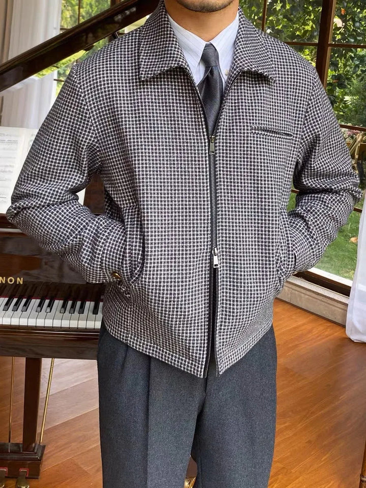 Bomberjack met houndstooth patroon