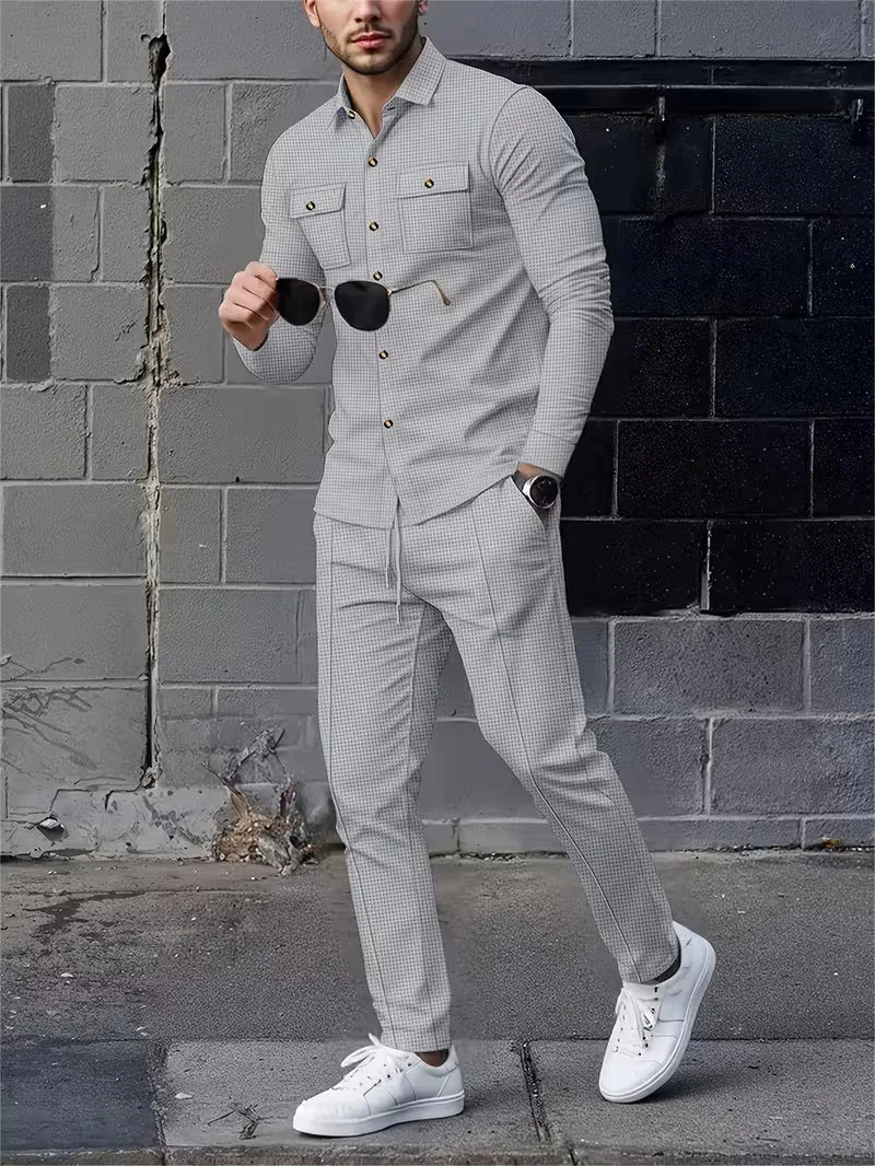 Lounge set met button-up cardigan