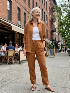 Set met blouse en tapered broek