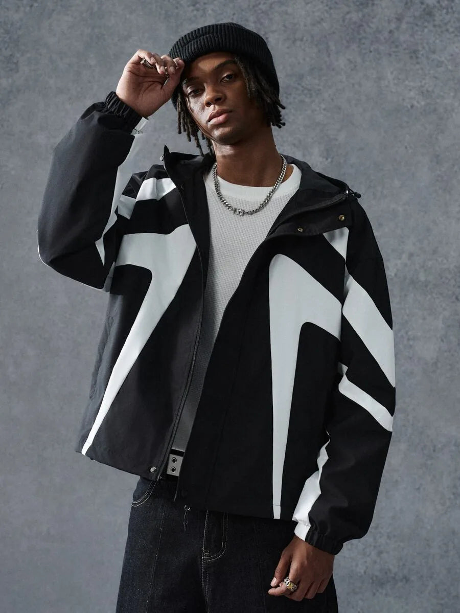 Oversized parka met plaid patroon
