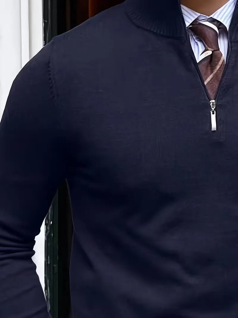 Trui met kraag en half-zip