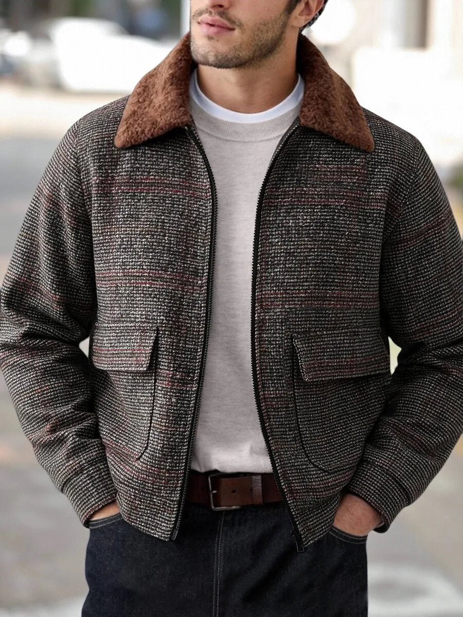Bomberjack met collared neckline