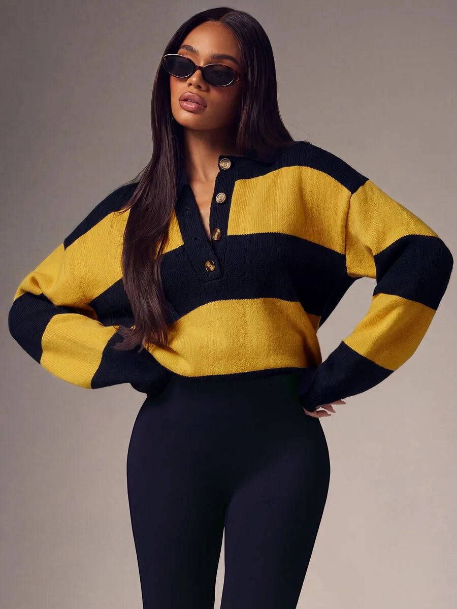 Oversized sweater met knopen