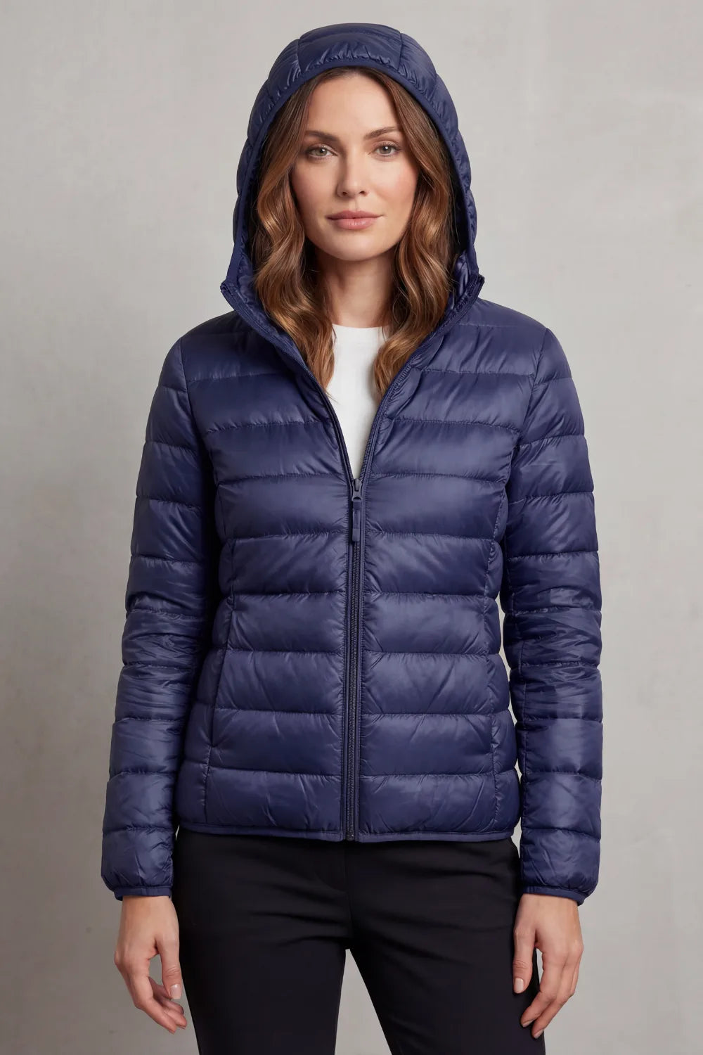 Lichtgewicht puffer jas met capuchon