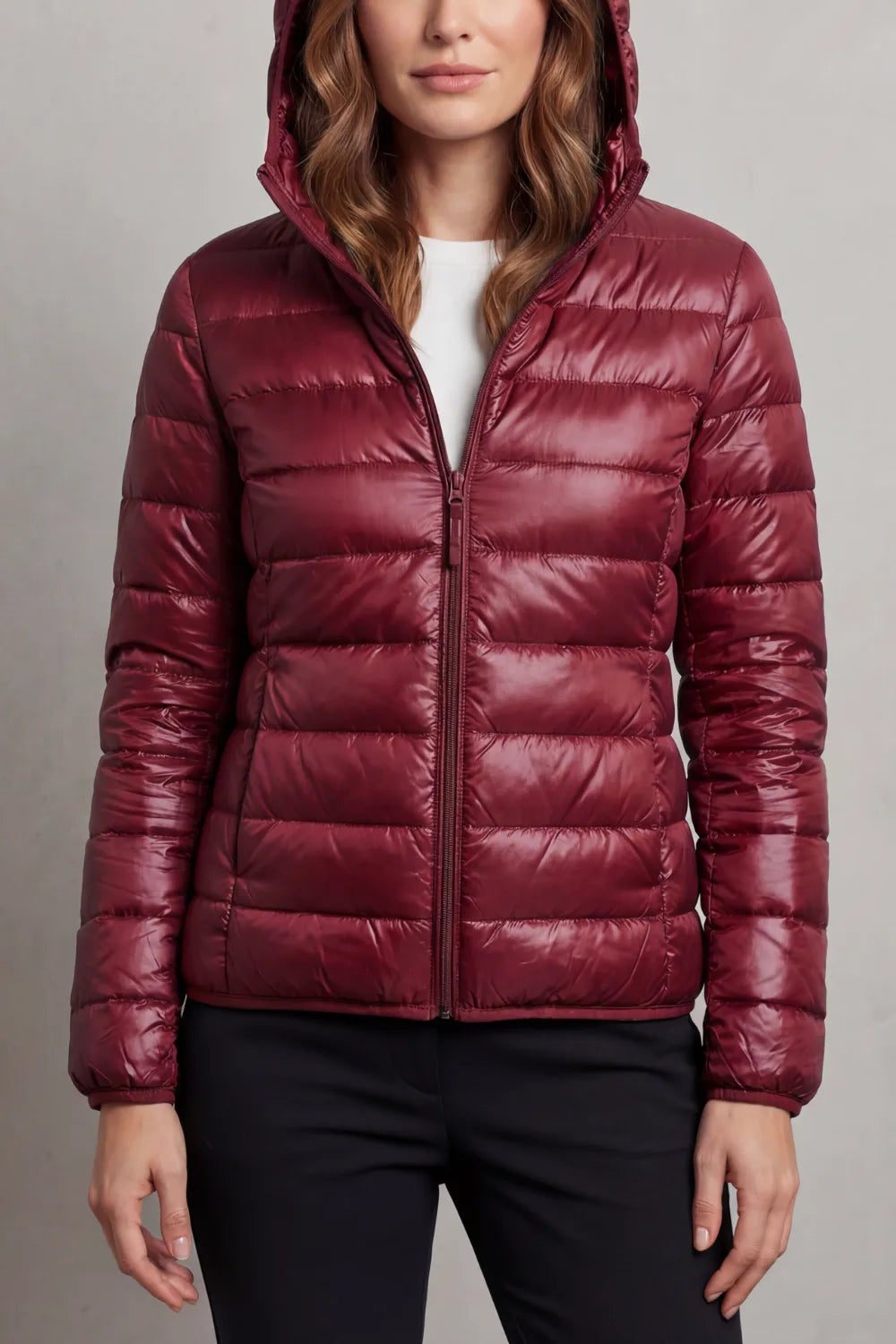 Lichtgewicht puffer jas met capuchon