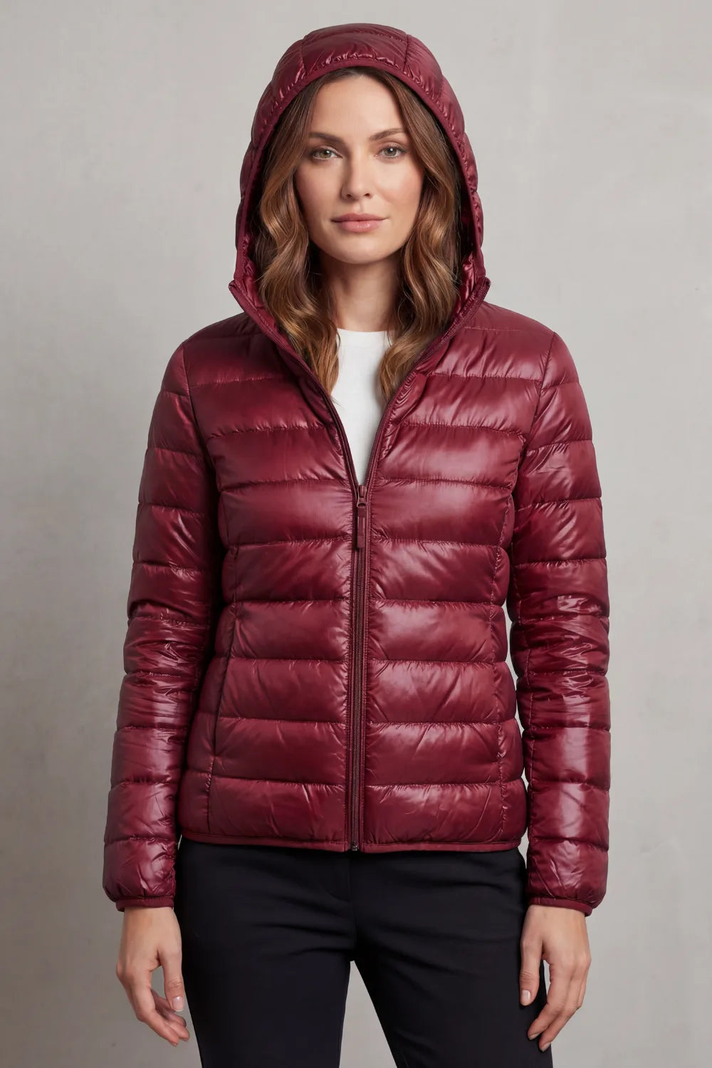 Lichtgewicht puffer jas met capuchon