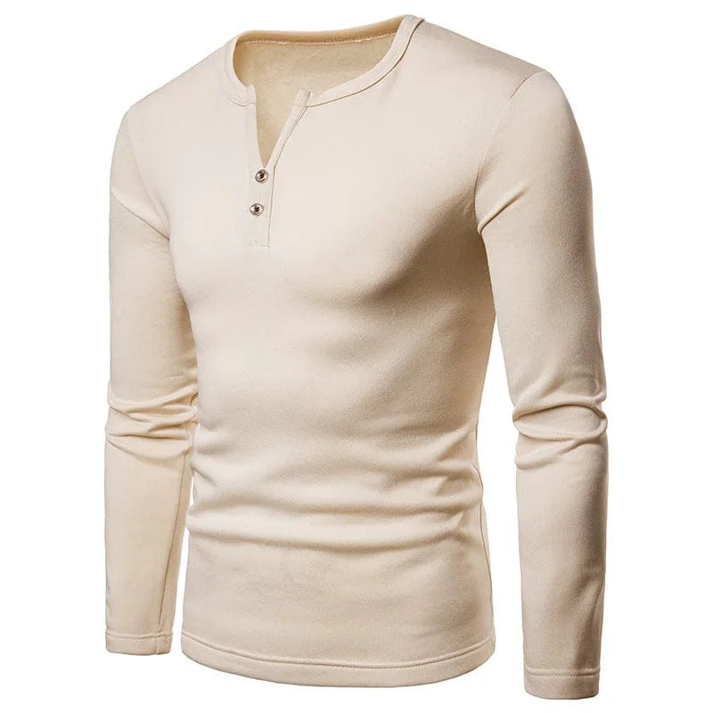 Longsleeve met V-hals en knoopdetails
